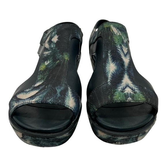 Camper Damas Green Navy Tropical Wedge Platform Sandals Women’s EU 38 US 7.5 - Picture 3 of 16